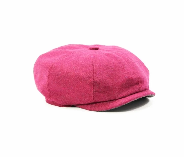 pink wool childrens tweed baker boy Yorkshire baker boy peaky blinders British made Kempadoo Millar