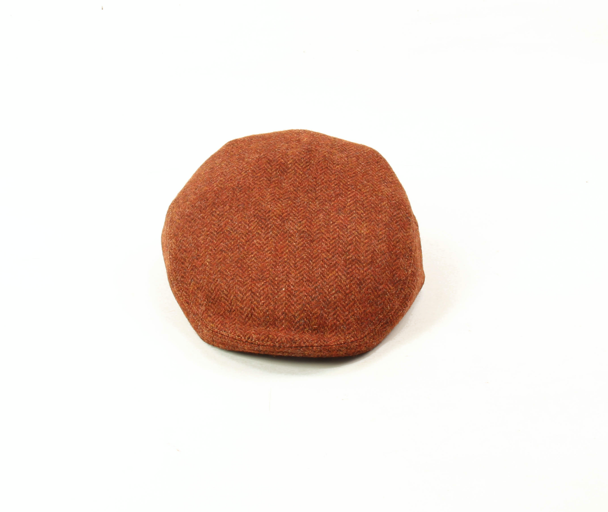 huxley rust herringbone flat cap british made kempadoo millar headwear