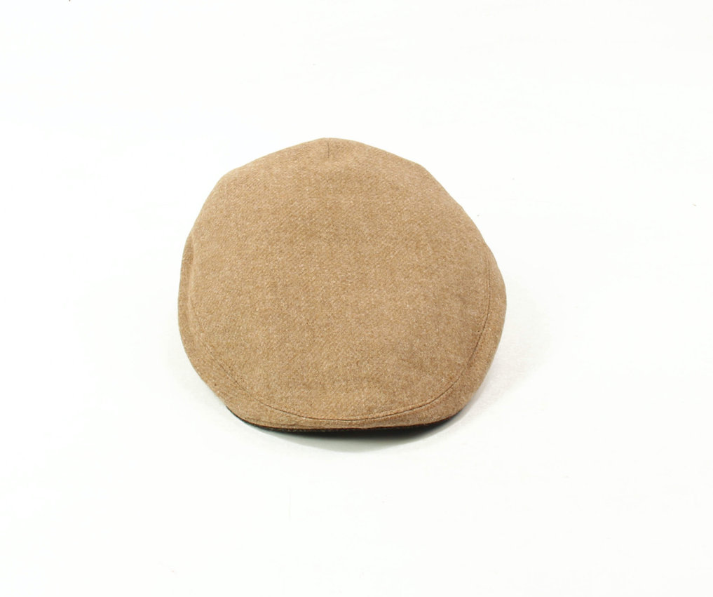 camel wool flat cap green under-peak british made yorkshire kempadoo millar headwear