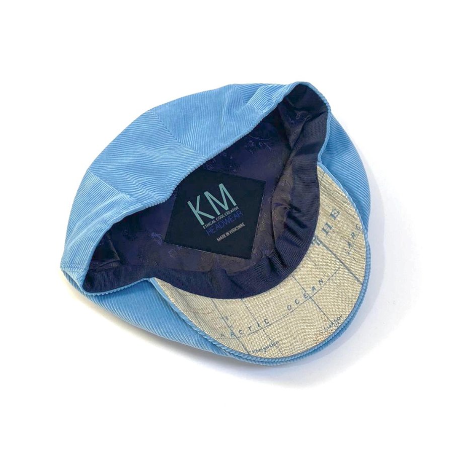 Mr Blue Sky Map Print Blue Flat Cap Inside .jpg