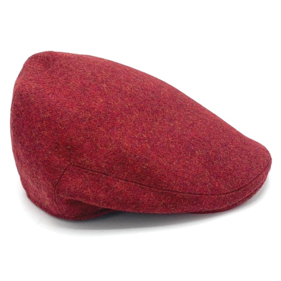 red wool flat cap headwear luxury ethical cool style mens hat hats unisex ivy cap