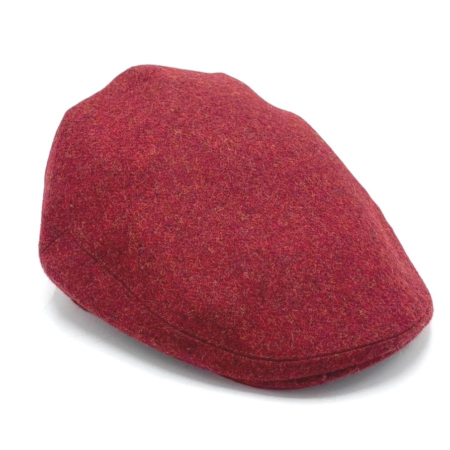 red wool flat cap headwear luxury ethical cool style mens hat hats unisex ivy cap