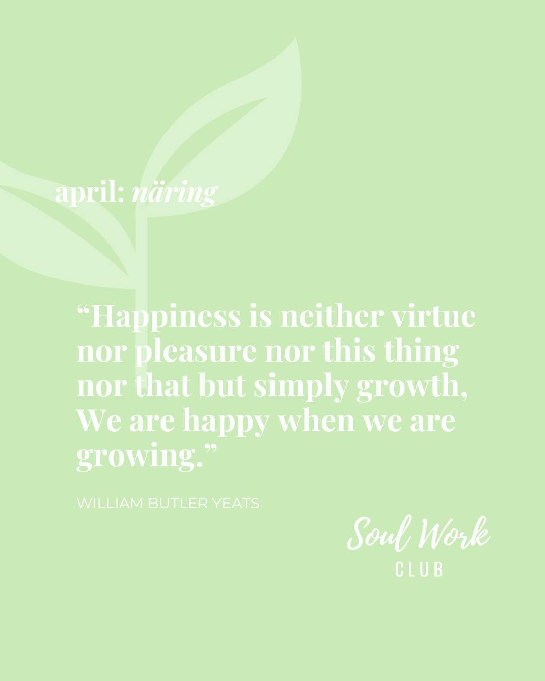 &quot;Happiness is neither virtue nor pleasure nor this thing nor that but simply growth, We are happy when we are growing.&quot;⁠
&ndash; William Butler Yeats⁠
⁠
S&ouml;ndagar i klubben &auml;r f&ouml;r SoulSurfing: Vad g&ouml;r dig tr&ouml;tt? Ta t