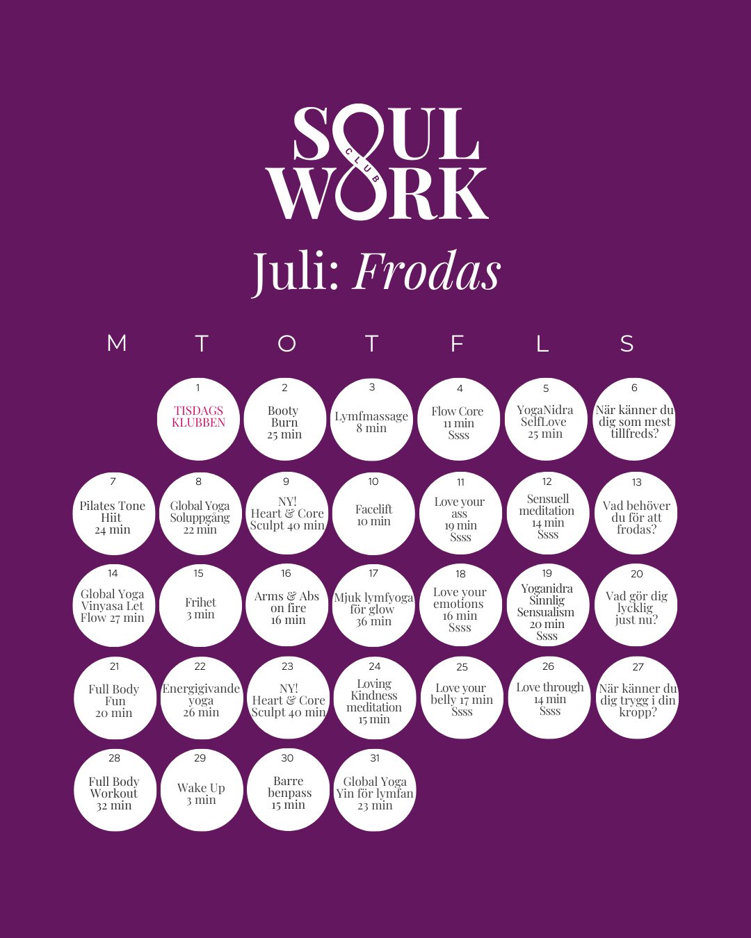 🍇 M&aring;naden du frodas med:⁠
⁠
starka vanor, mjuka l&aring;r, vild tillfredsst&auml;llelse.⁠
⁠
Juli &auml;r h&auml;r, och vi vet hur l&auml;tt det &auml;r att vilja g&ouml;ra allt. Tr&auml;na mer. Vila b&auml;ttre. Njuta mer. Men n&auml;r allt bl