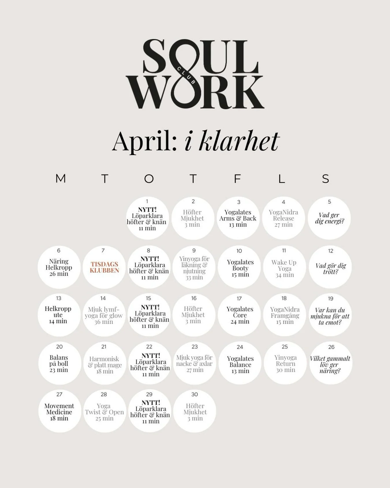 V&Auml;LKOMMEN APRIL &ndash; DIN M&Aring;NAD F&Ouml;R KLARHET 💎

Mars handlade om att hitta kraften. April handlar om att se v&auml;gen. N&auml;r bruset har lagt sig och din inre kraft &auml;r polerad, blir allt glasklart. Vi tr&auml;nar inte f&ouml