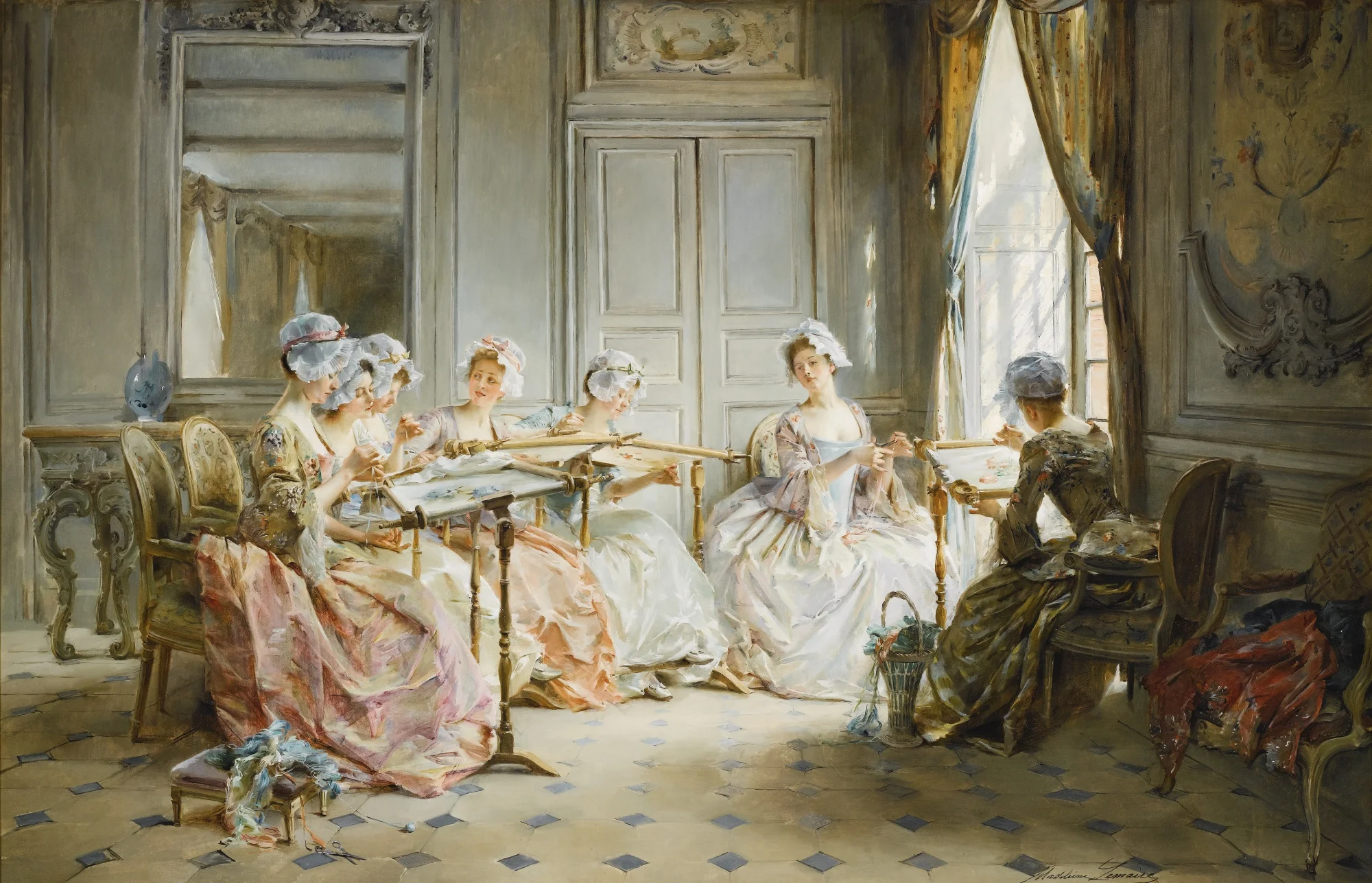The Embroidery Class, Madeleine Lemaire