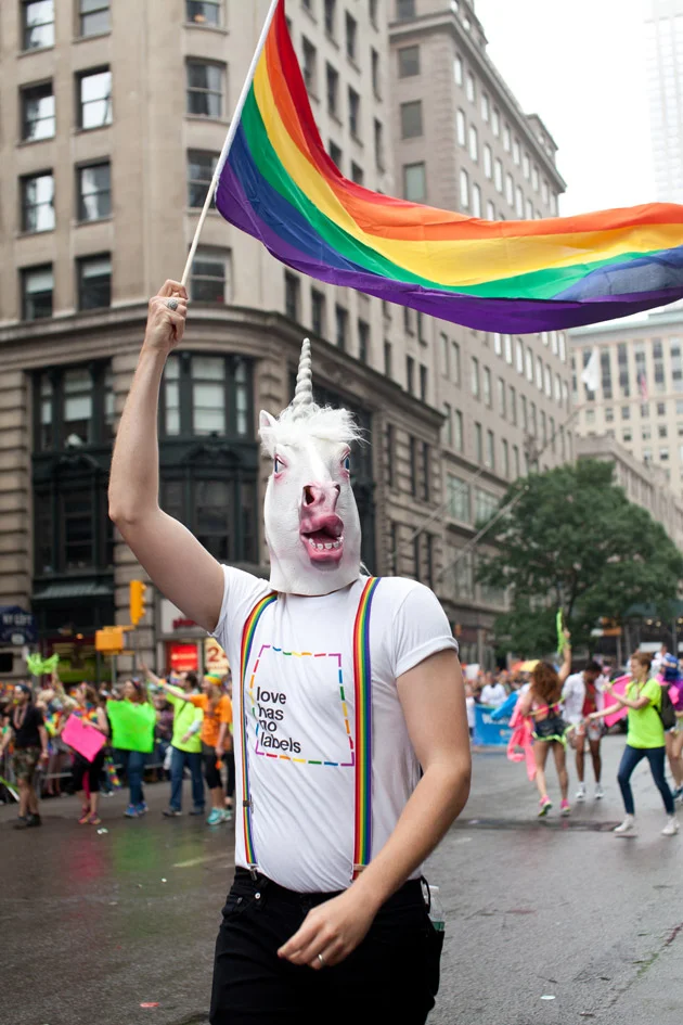 Unicorn featured in Historic Gay Pride Parade for LOVE HAS NO LABELS