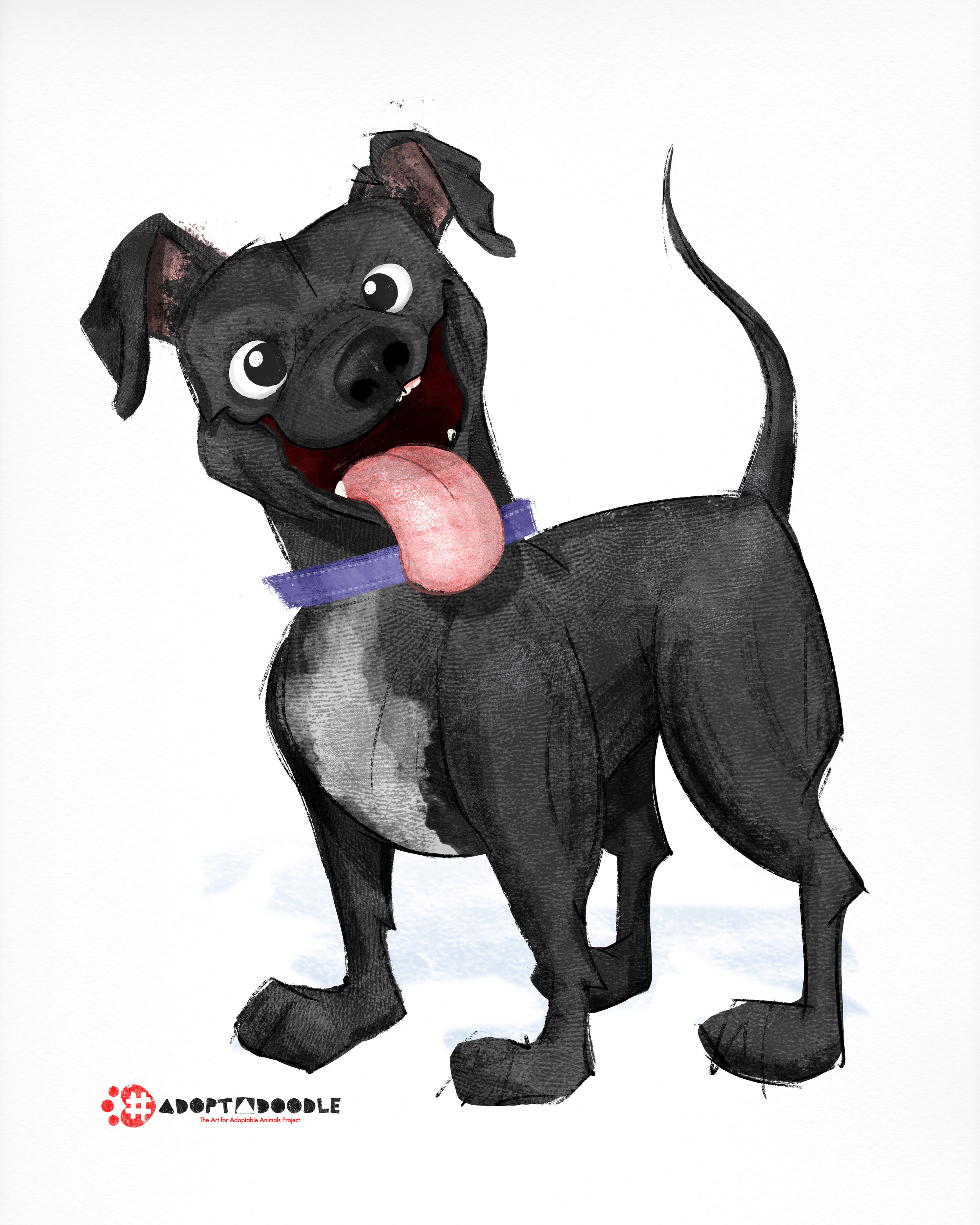 Rob emphasizes that he doesn’t try to hide a dog’s past, like the injuries Onyx suffered, but rather, by making an animal’s personality come alive through sketching, it can help bring a new perspective to the dog or cat that needs a home.