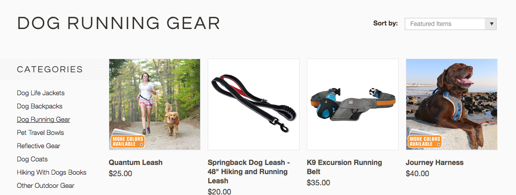 Kurgo doesn't seem to leave a dog-treat un-turned for the active pet parent - they have an entire section just on dog running gear!!!