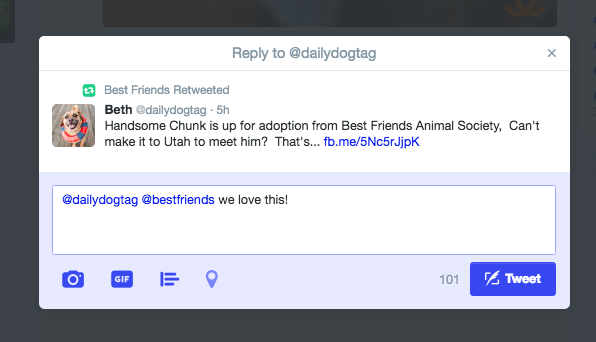 As you can see, Twitter automatically inserts the handle (or username) of the person who both wrote the content AND whoever retweeted it (if you are replying to a message that you see as a retweet from someone). Don't worry, you can always delete their names