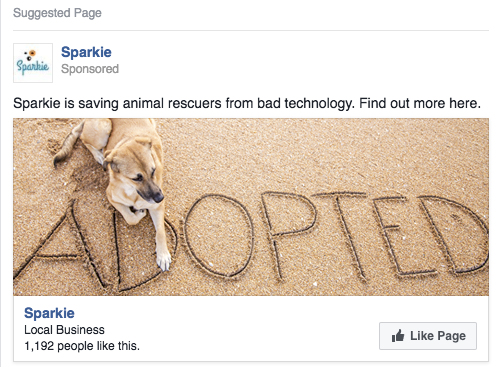 The copy is simple and concise, and the image is visually appealing to users when they're scrolling through their newsfeed!