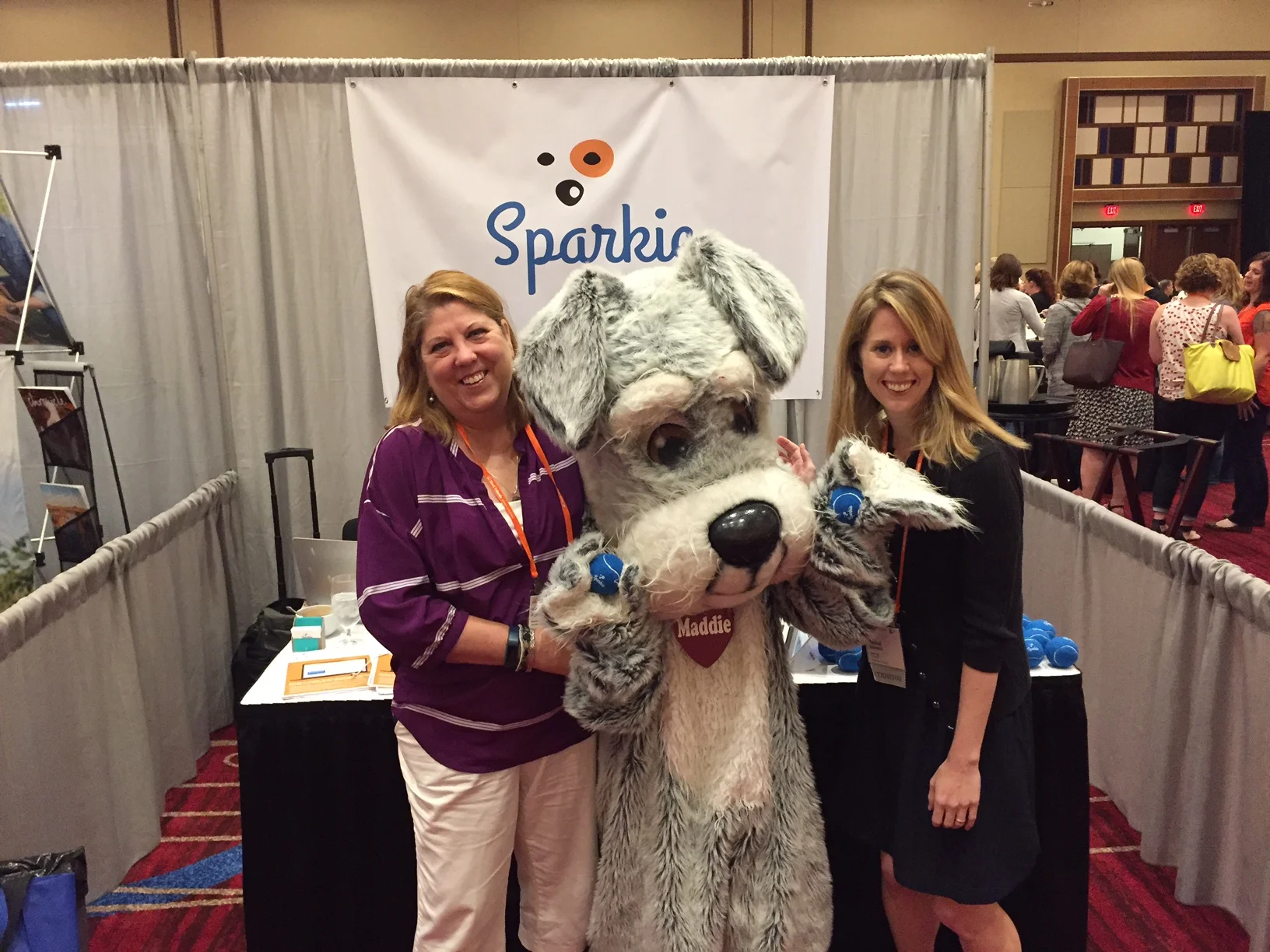 Of course we had to pose with Maddie from Maddie's fund. Though that little bugger took 4 tennis balls! #greedypup
