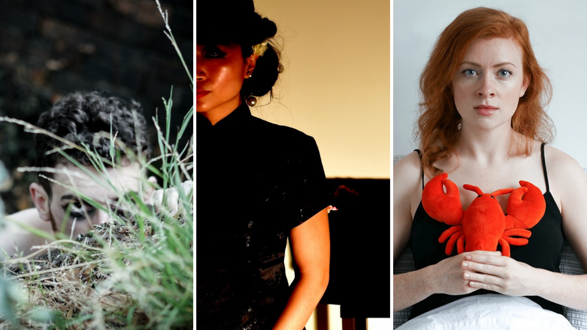 Fine at Fringe grant recipients - Jake Matricardi with ‘Gargoyle’, Lansy Feng with ‘How I Met My Dead Husband’, and Spinning Plates Co with ‘Ross and Rachel’.