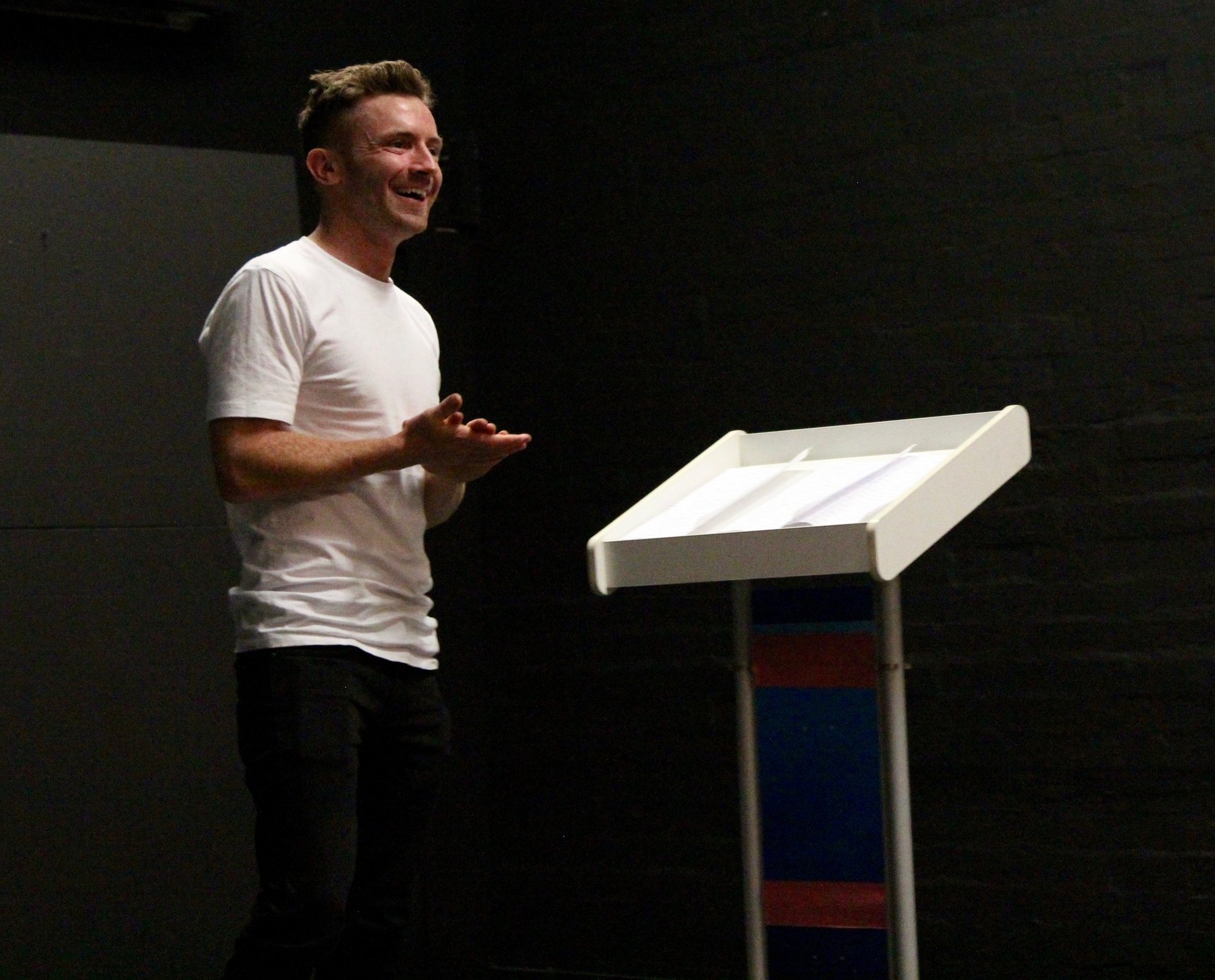 Pat Moonie performing at our first Scratch Night!