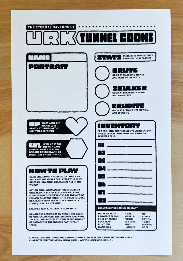 Character Sheet by Shane Long