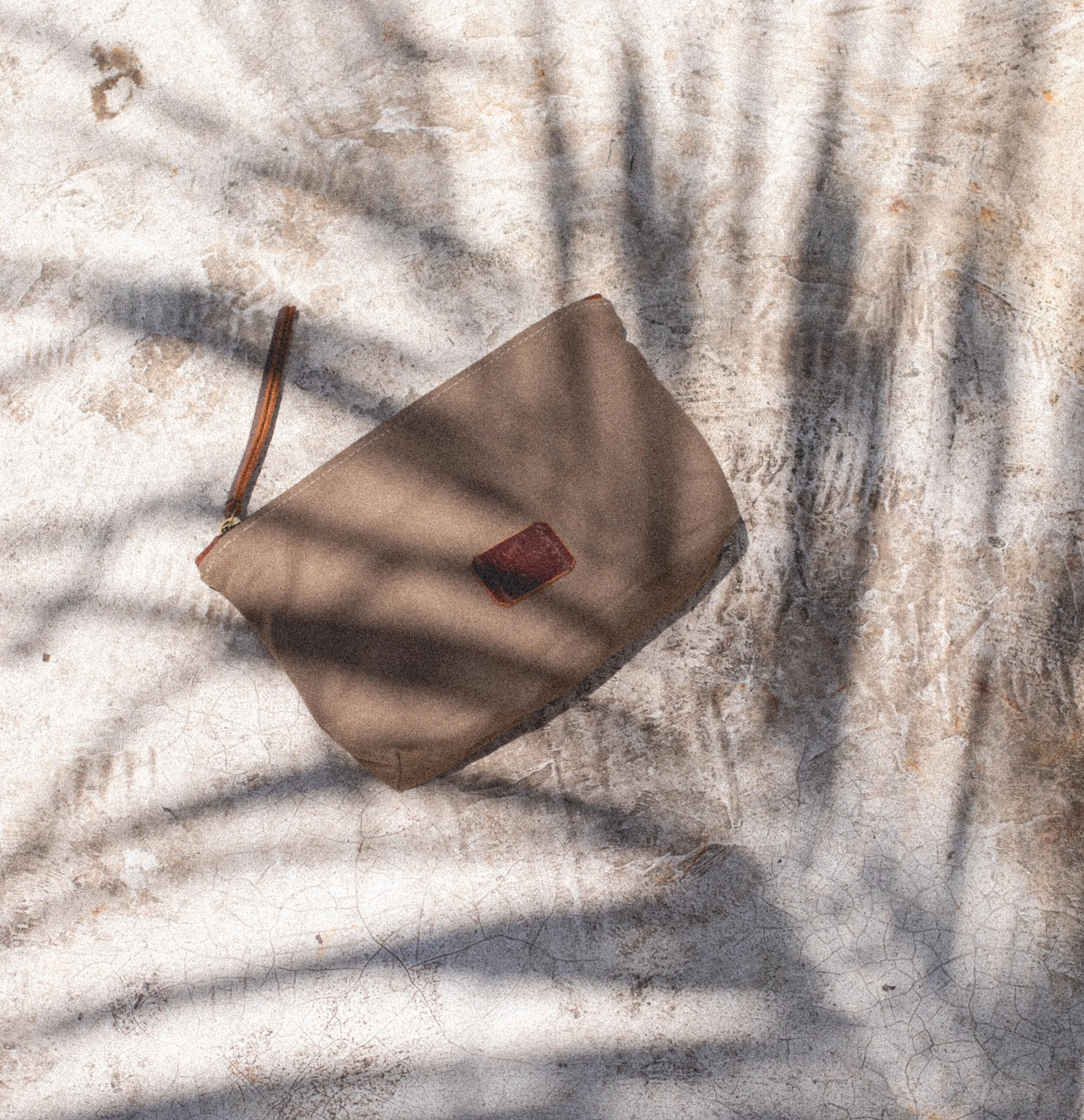 Toiletry Case Khaki Flat Lay Shadow.jpg