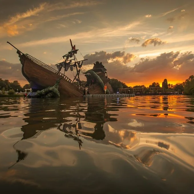'The Kraken' Art Installation for Secret Garden Party 2013. This 'centre of the lake' commission ran from the very first year of SGP and was designed & executed by The Pirate Technics. studioTAC worked with the Pirates year on year to develop an idea in keeping with the festival's theme and supported the collective in their build on site. by P irate Technics Design consultancy, curation & site specific logistical support, by Secret Arts / studioTAC Photography by Nick Caro