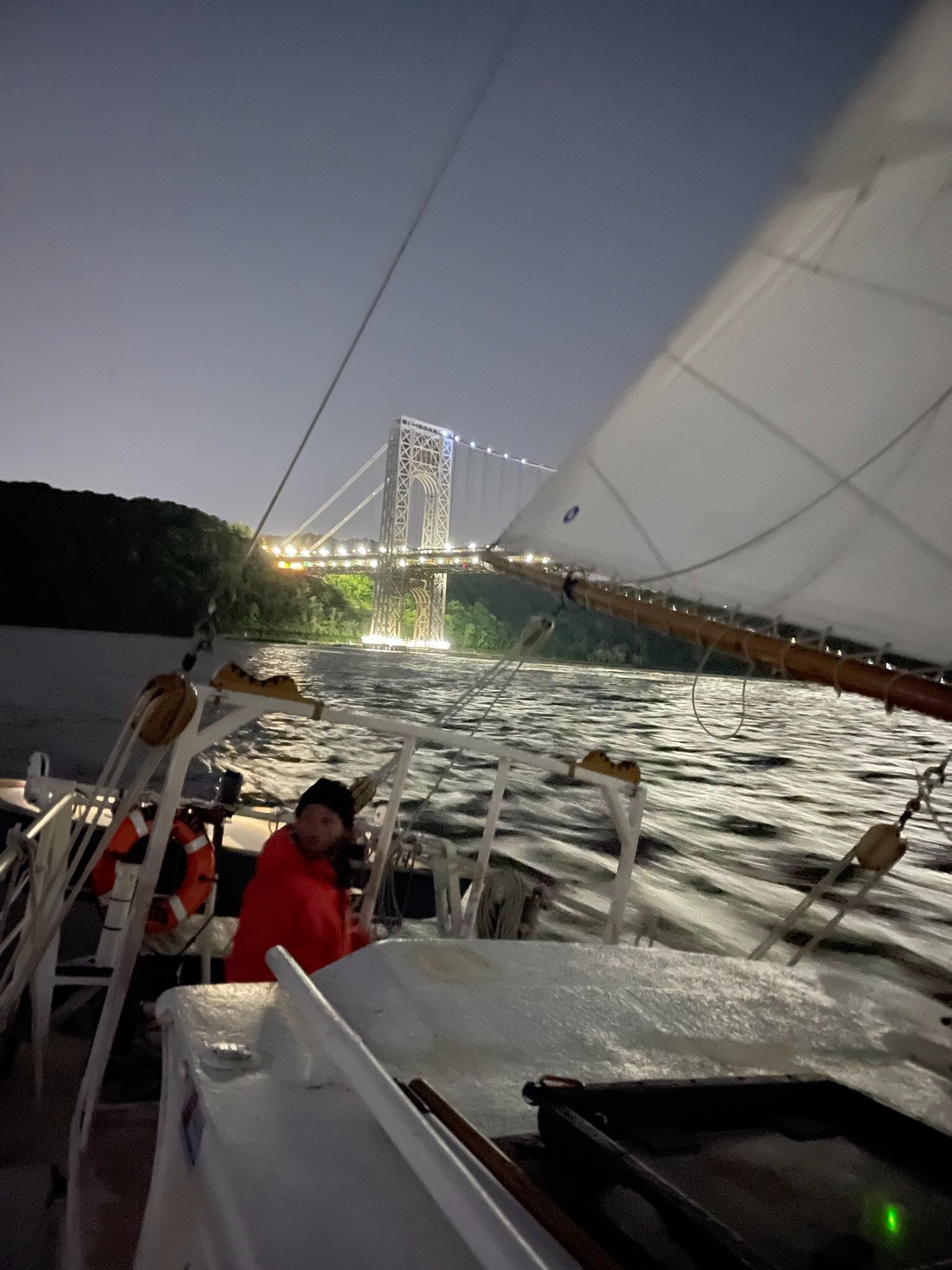  Night sailing near the George Washington Bridge 