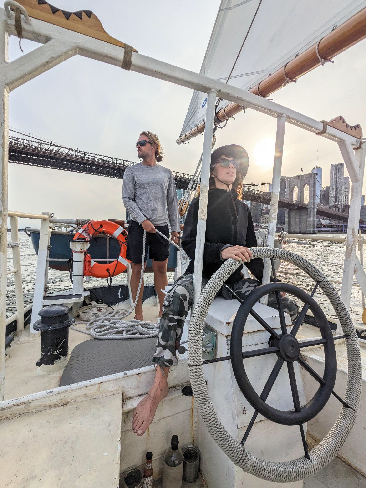  Molly and James navigating the traffic and shifty currents of the East River 