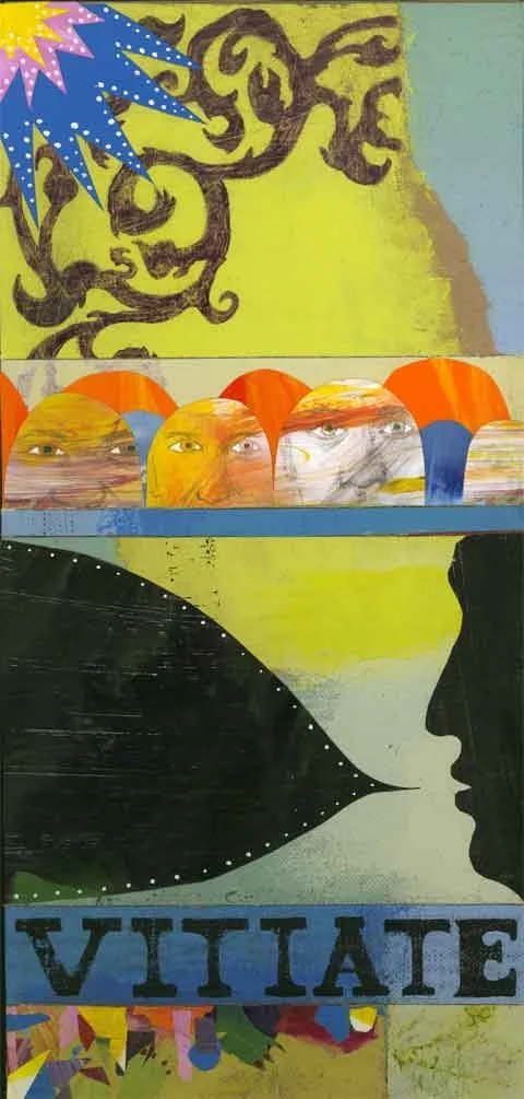 Vitiate/MIxed Media on Wood/14"x8"/SOLD