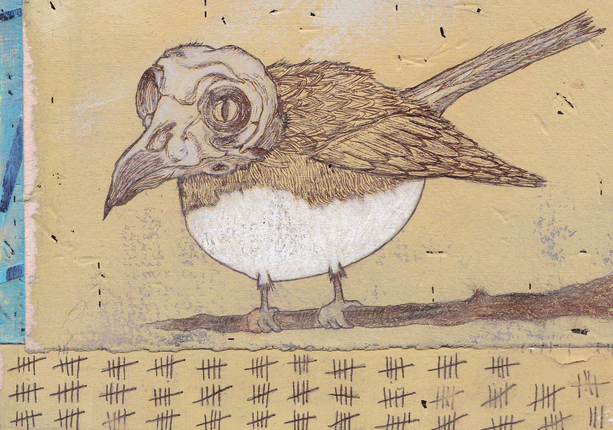 JUST PASSING THE TIME.../MIXED MEDIA ON PAPER/SOLD