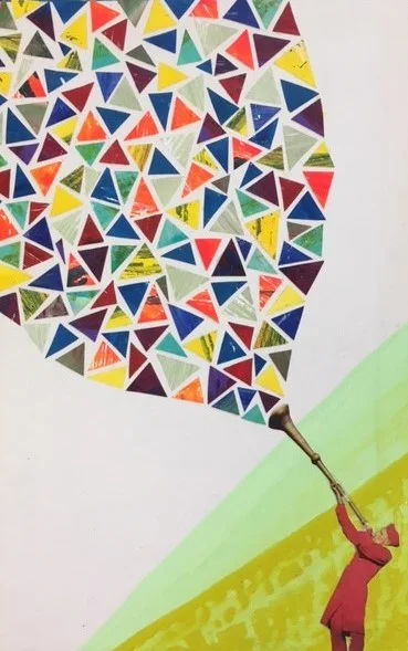 Untitled/ Mixed Media on Book Cover/5.5" x 9"/$100