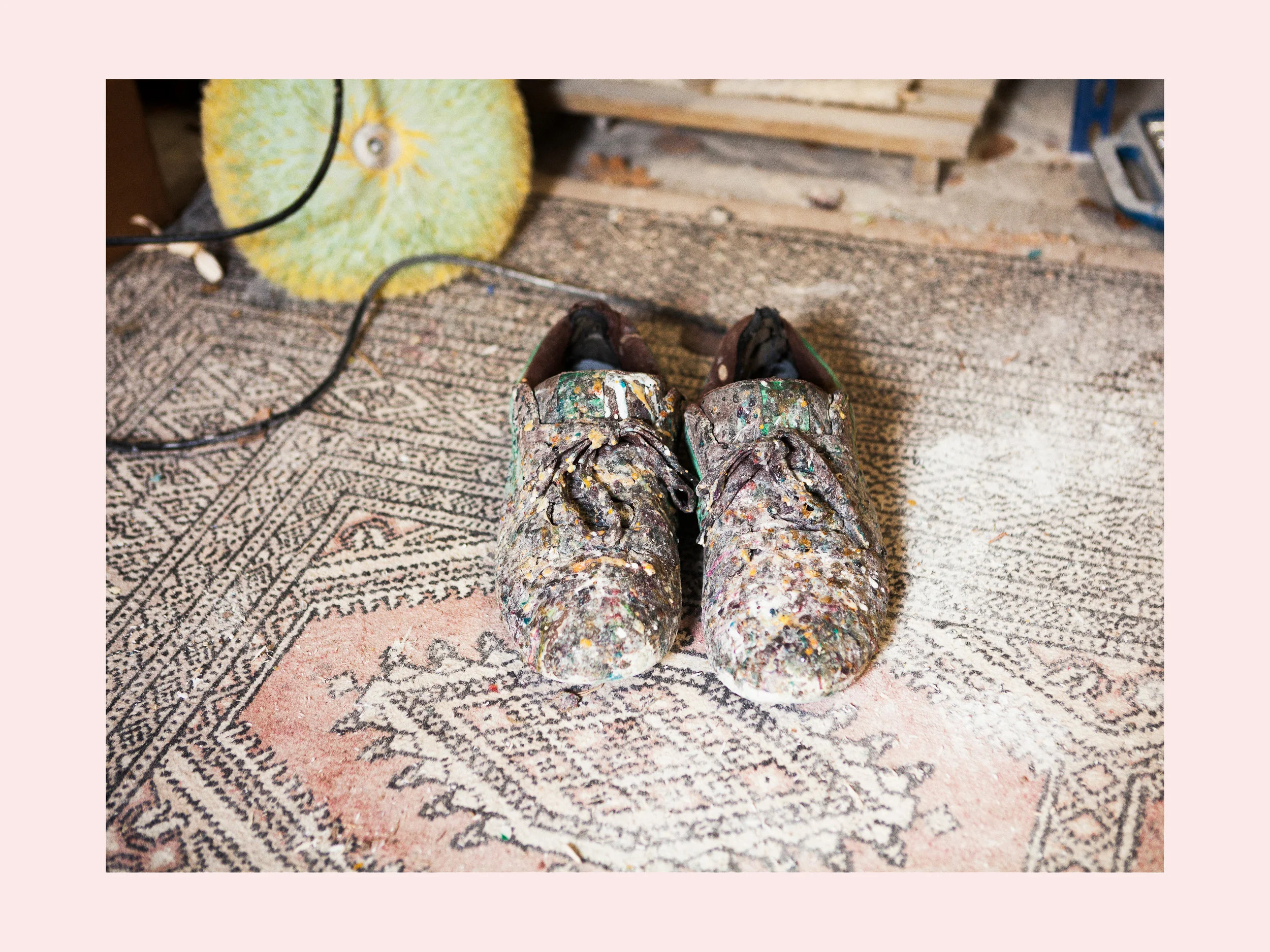 Shoes of surfboard shaper. Code Magazine (NL)