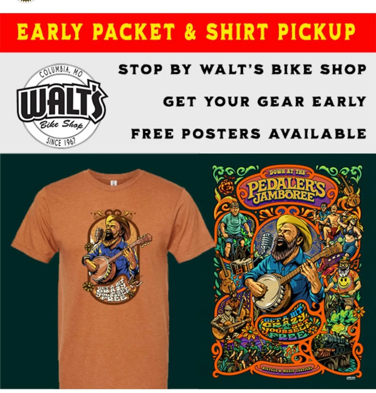 This weekend is the last opportunity for packet pick up at the shop. Stop by! @pedalersjamboree