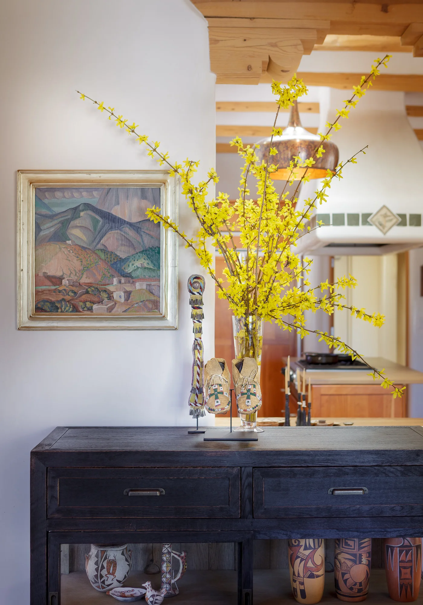 Santa Fe interior design, Taos decoration, indian art, New Mexico Style