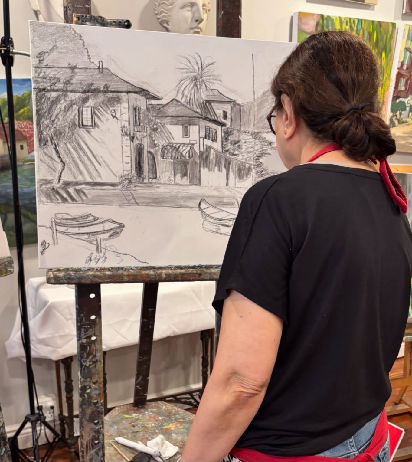 Sonce 1960 #art #artsed #artstudio #artclass #artschool oilpainting drawing charcoaldrawing artsy kidsart kidspaint kidsdraw artgallery instaart instaartoftheday wip winsorandnewton fredrixcanvas roslynny  roslynvillage roslynschoolofpainting