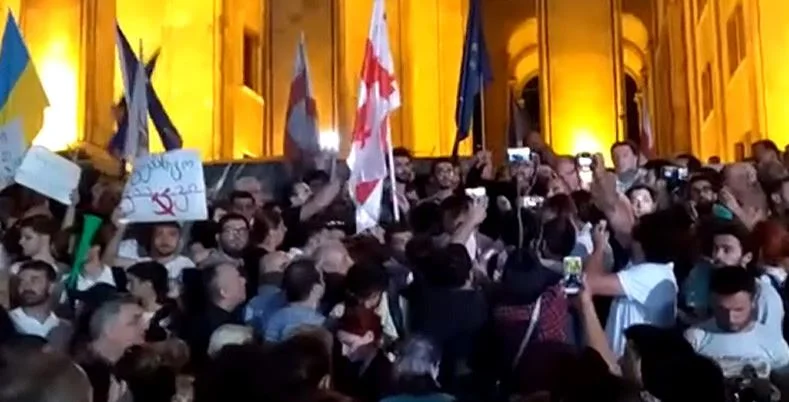 В Тбилиси для разгона акции оппозиции применили водометы и резиновые пули: журналист лишился глаза, всего пострадали более 100 человек. ВИДЕО