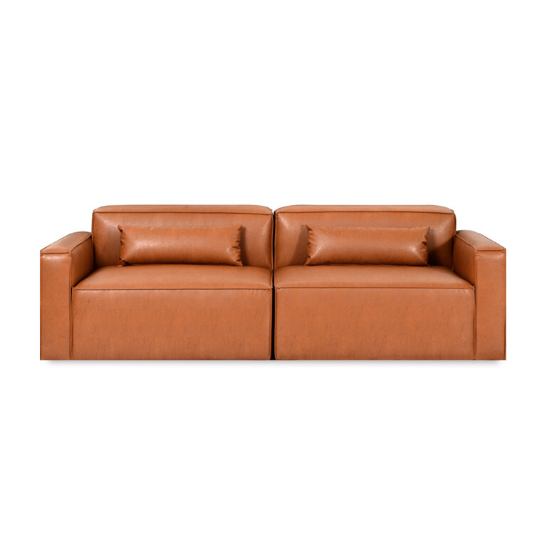 Mix Modular 2 Piece Sofa District, Modular Recycled Leather Sofa