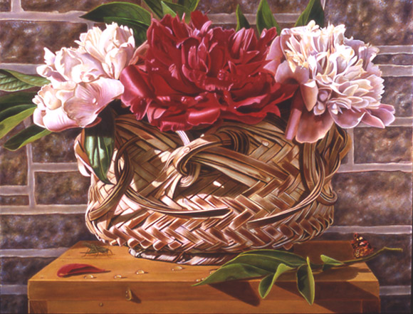 Peonies in a Basket