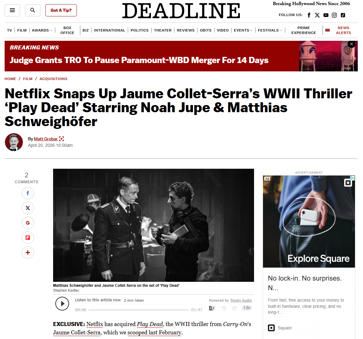 Play Dead Gets Snapped Up by netflix!
