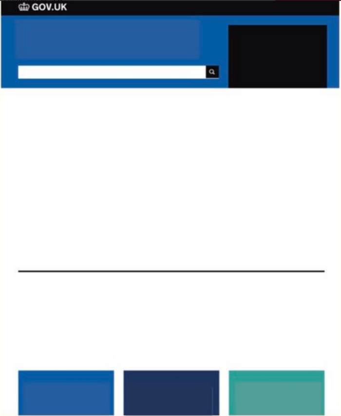 “That” screenshot of a GOV UK page with no content.