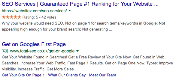 The bottom one really wants you to know they’ll get you on page 1!
