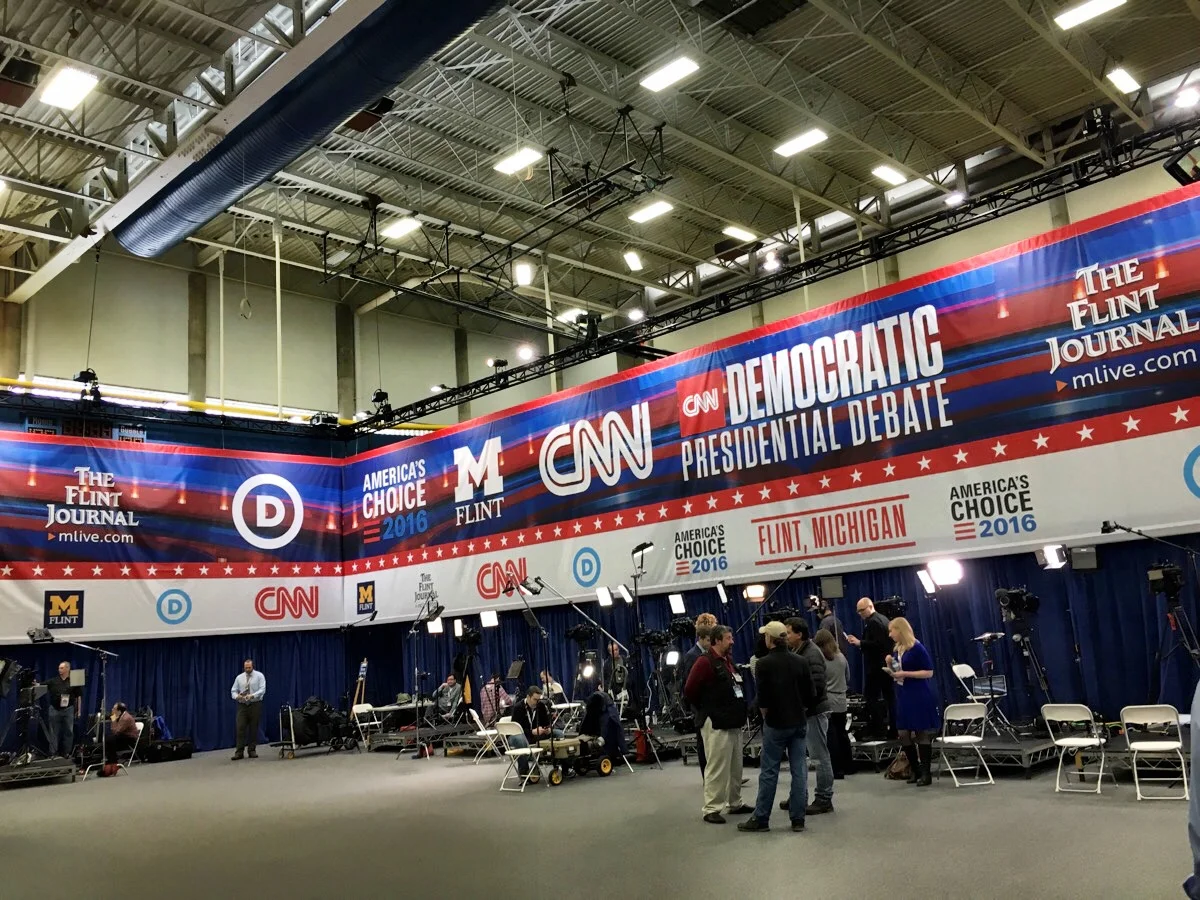 Democratic debate spin room, March 6, 2016/Susan J. Demas