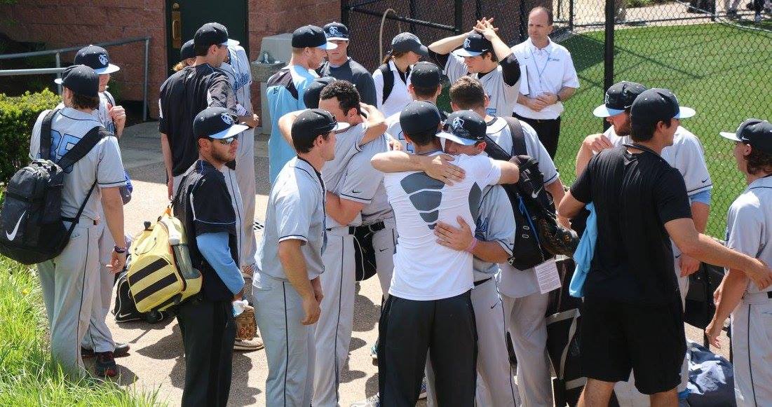 David (in white shirt) saying goodbyes