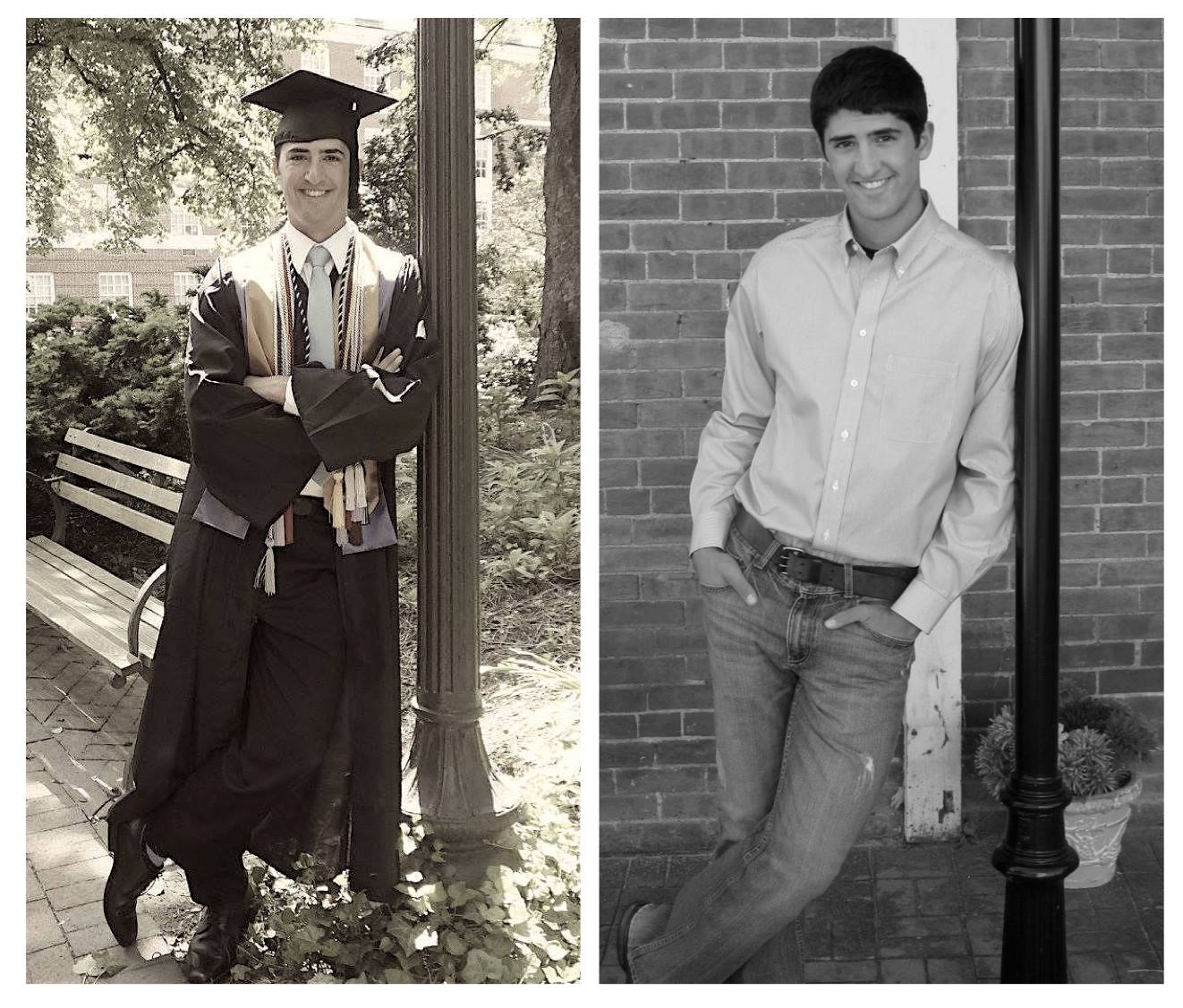 College on the left, high school on the right. 