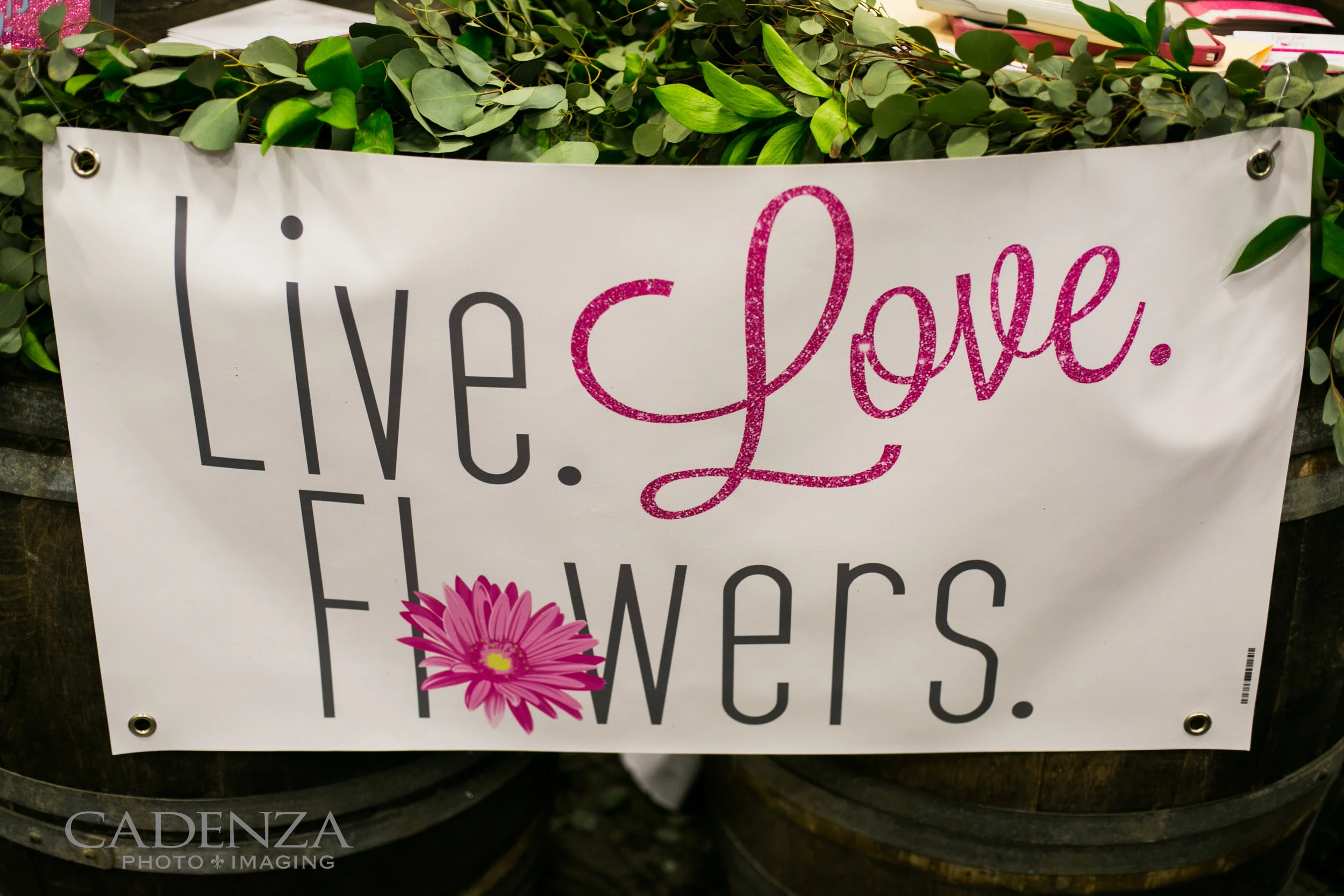 Image by Cadenza Photo Imaging Whiskey barrels rented from Gracefully Vintage Events