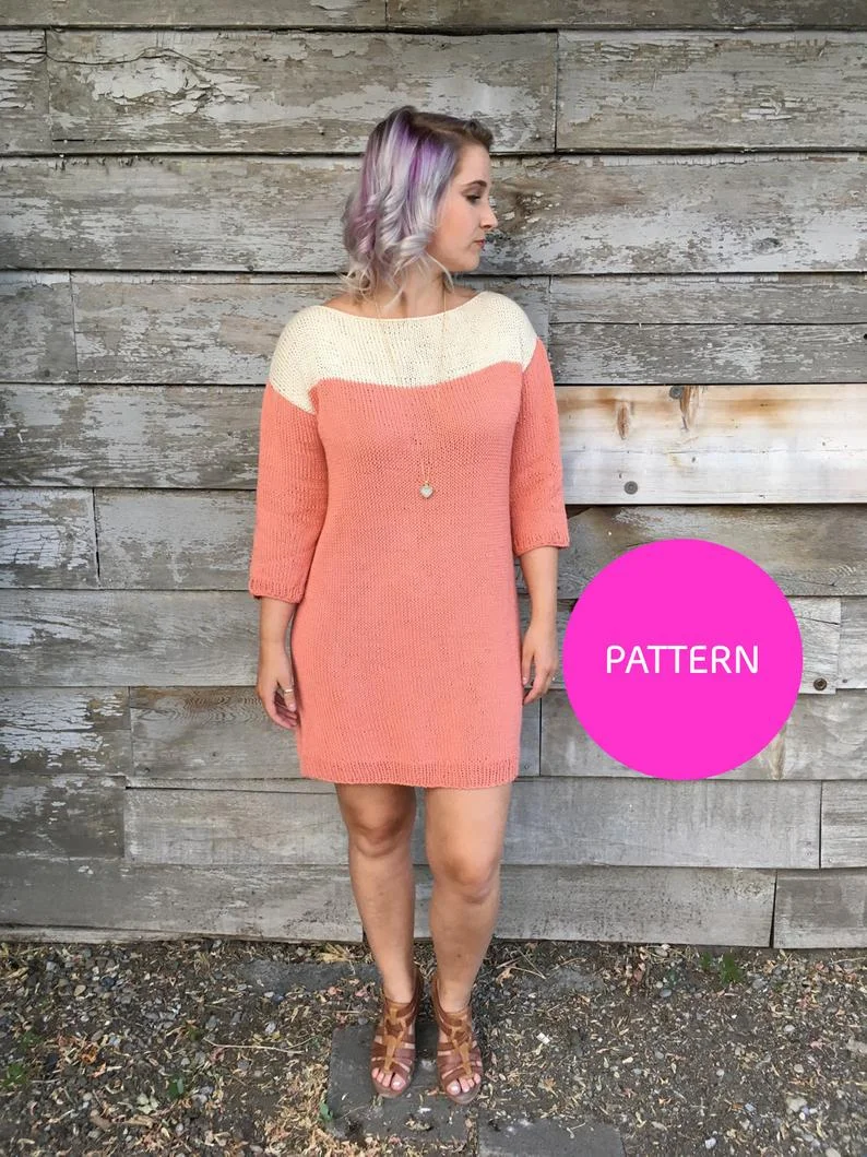 sack dress modern The Potato Sack Dress - Knitting Pattern — Knitatude