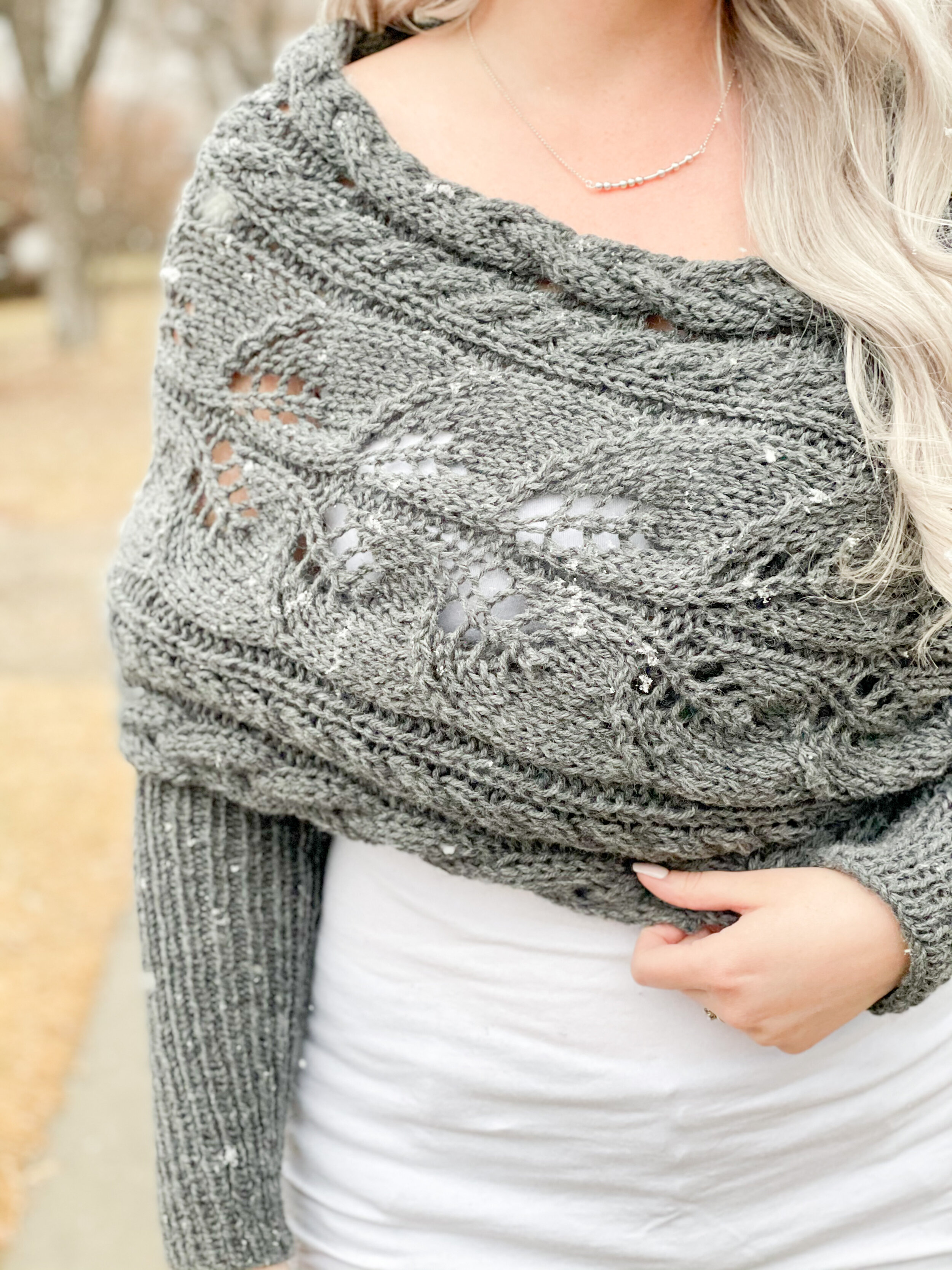 Woman's Knitted Wrap in White & Black Handmade in the USA Lightweight Shoulder or Neck Wrap Ready to Ship Hand Knit Shawl