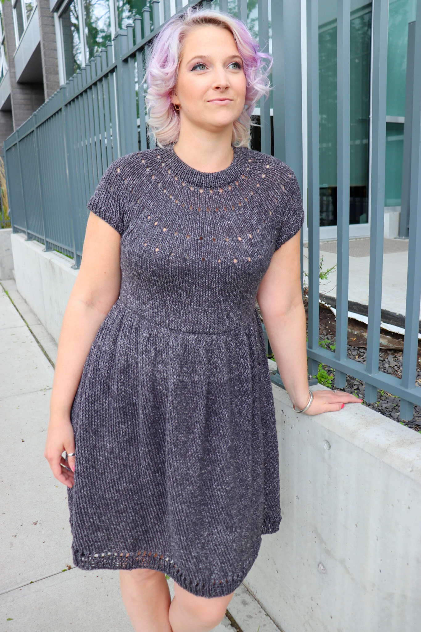Easy Eyelet Yoke Dress - Knitting Pattern  Knitatude