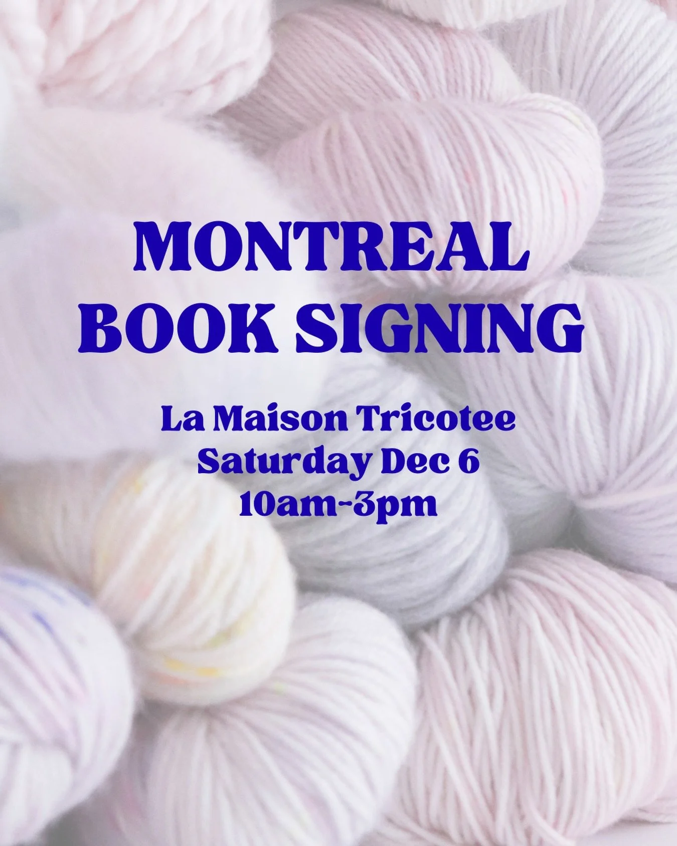 Montreal, will I see you!?

Tomorrow @knitatude is at @lamaisontricotee from 10-3 signing books! If you have your own copy of Sweater Success already, or want to grab one from the shop and get it signed (happy to do a specific message too!), I&rsquo;