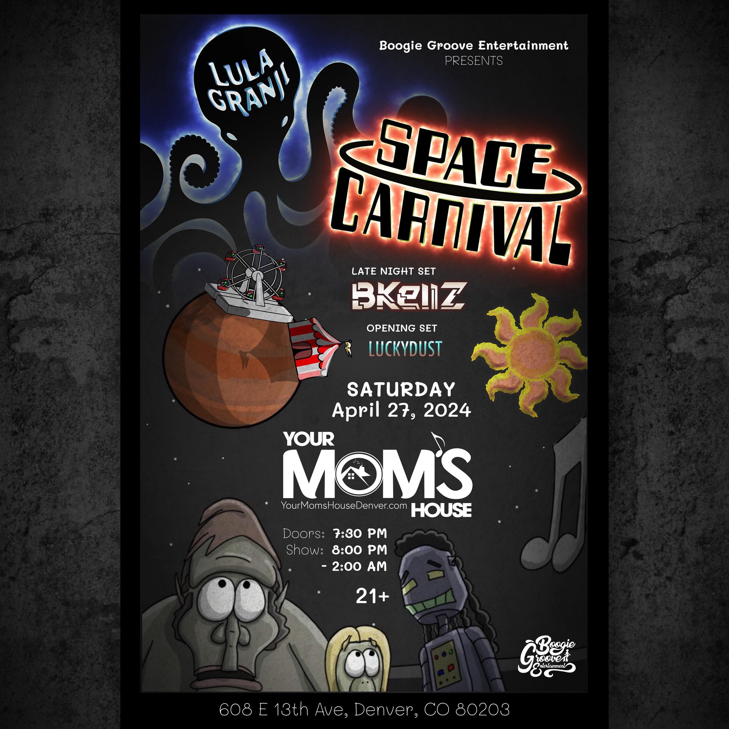 We are excited to announce our first show in some time! 

Come check us out alongside @space_carnival @bkellzmusic and @someluckydust at @yourmomshousedenver on Saturday April 27!

Tickets in our Linktree in bio!