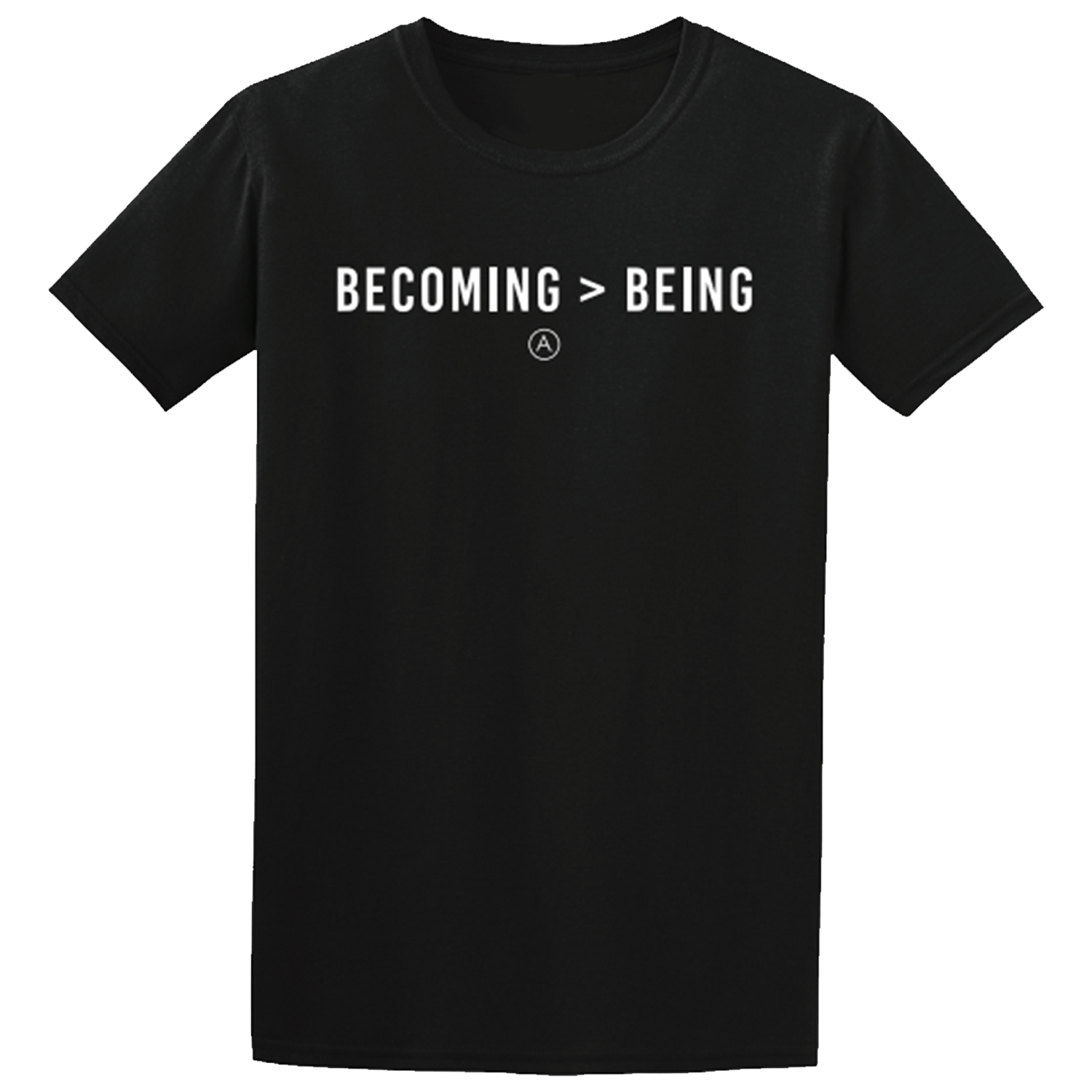 Becoming Is Greater Than Being Shirt Mockup Black.png