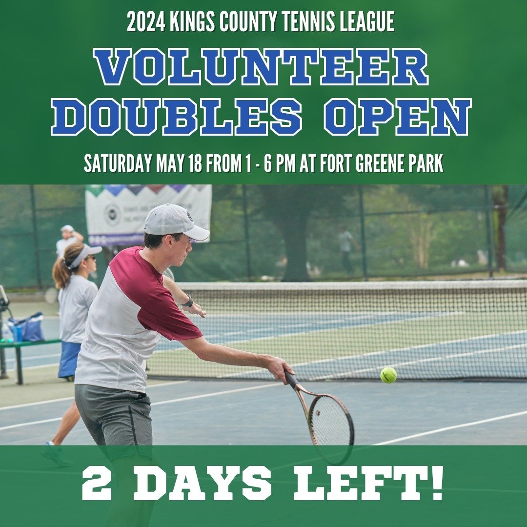 It's almost time! 

The 2024 Volunteer Doubles Open takes place this SATURDAY in partnership with @fortgreenetennis.

The day will kick off with a clinic for kids in the Fort Greene and KCTL communities from 1-2, immediately followed by round-robin d