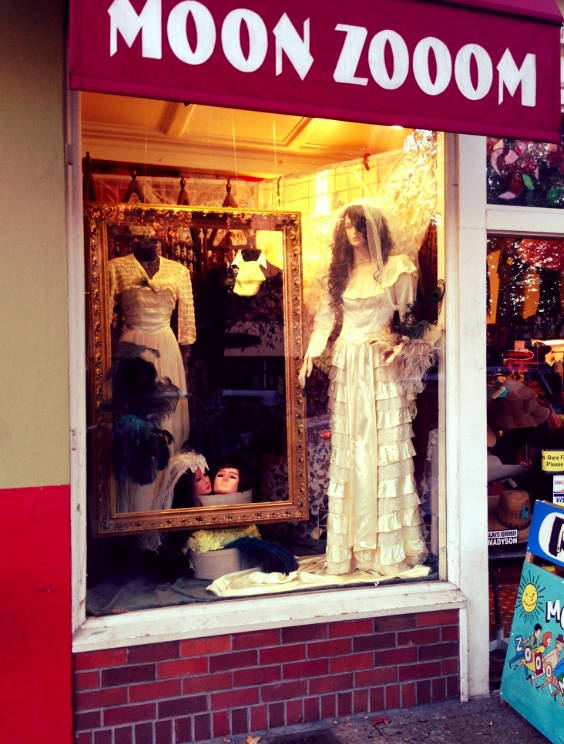 Moon Zooom Halloween Bride Window Display
