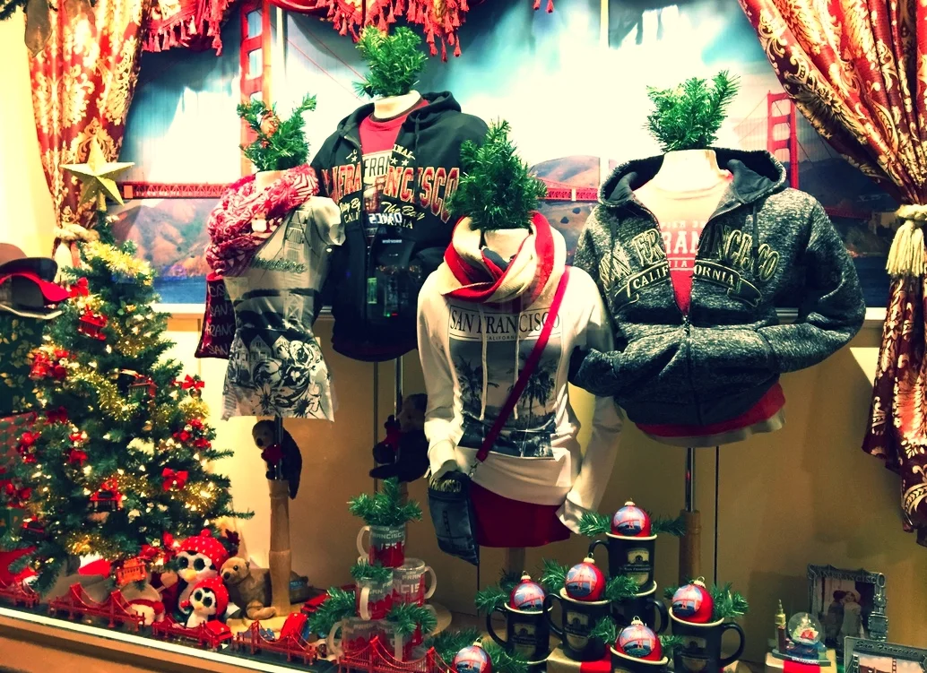 Shirtique Holiday Window Display
