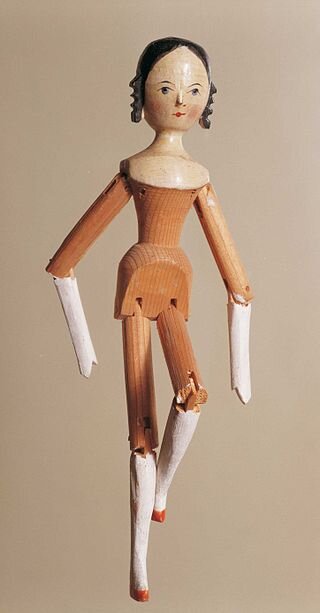 Shackman Hand Made Doll Bisque Head Wood Jointed Body for sale online